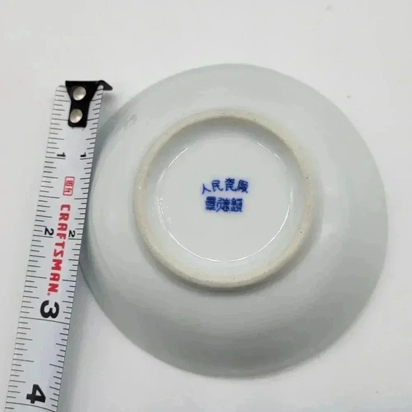 Beautiful! Set Of Three  Blue & White Oriental Dipping Bowls & One Sauce Bowl - Picture 9 of 11